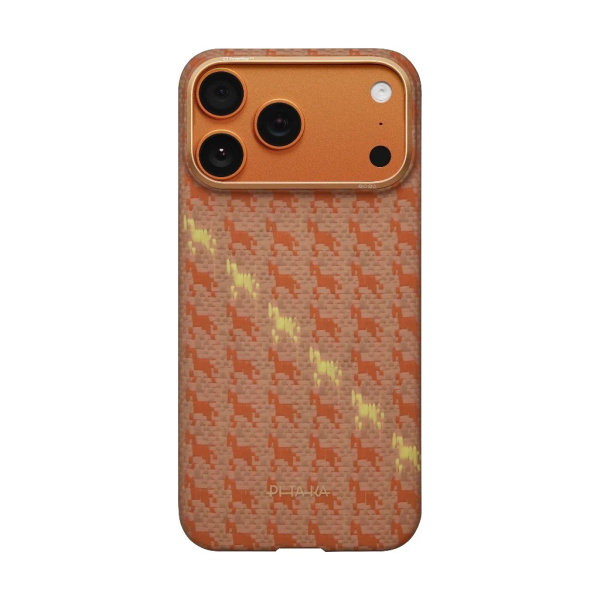 Защитный чехол Pitaka Happiness Rides Edge для iPhone 17 Pro Max Amber