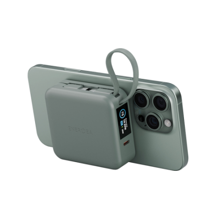 Внешний аккумулятор Energea Magpac Mini Plus Wireless Power Bank 10000mAh With Build in USB-C Cable & Display Sage