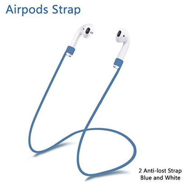 Силиконовый чехол Yuping Protective Case для AirPods и 2 Anti-lost Strap 2 Pairs of Ear Hook и чехол для аксессуаров Blue