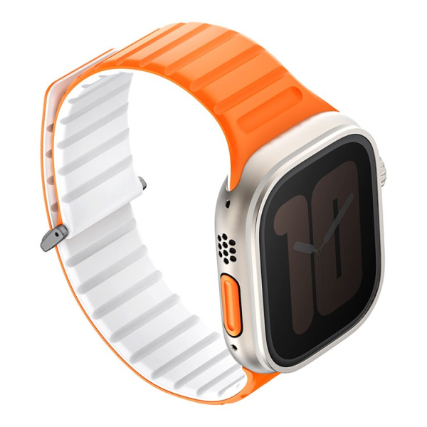 Ремешок Uniq для Apple Watch 42-49 mm Revix EVO Reversible Magnetic Amber Orange / White