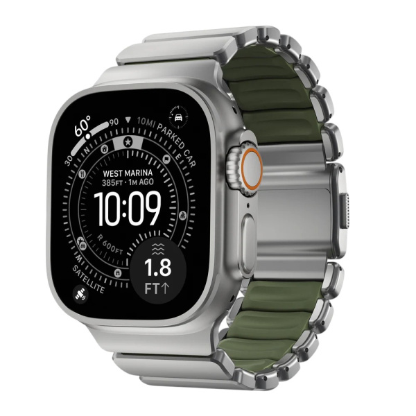 Ремешок Nomad Stratos Band 44/45/46/49mm Forest Green / Natural Hardware