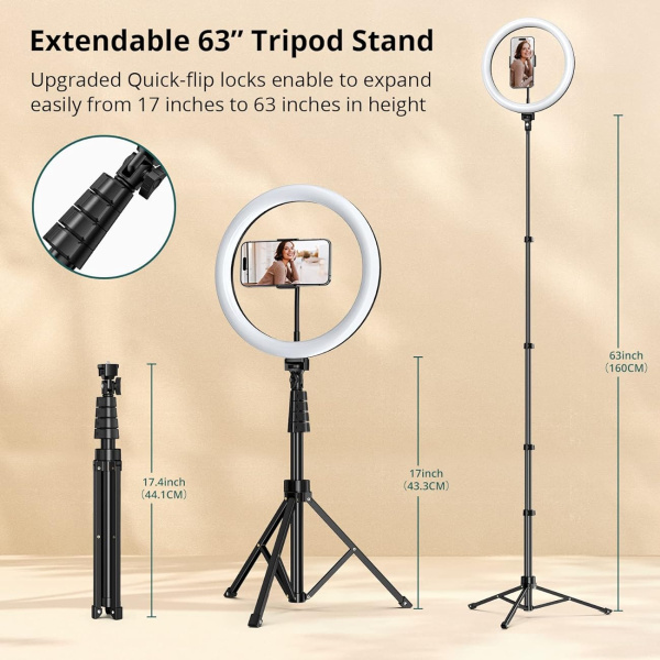 Штатив ATUMTEK 12" Selfie Ring Light with Extendable Tripod Stand