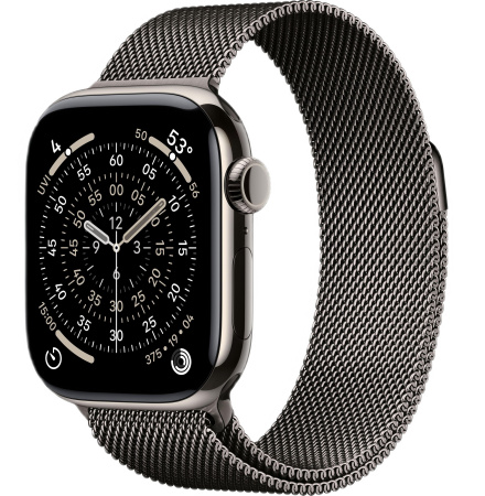 Часы Apple Watch Series 11 42mm Natural Titanium Case with Slate Milanese Loop (GPS + LTE)