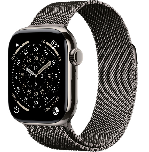 Часы Apple Watch Series 11 42mm Natural Titanium Case with Slate Milanese Loop (GPS + LTE)