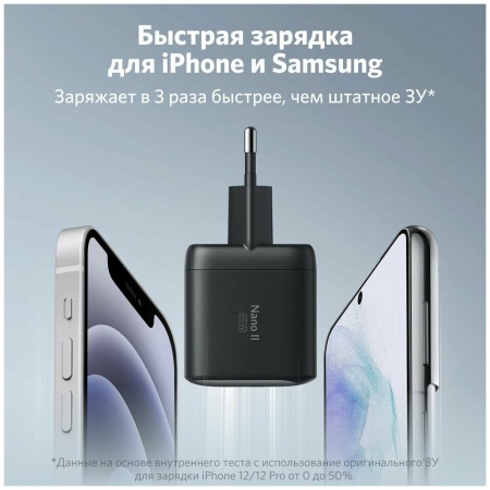 Сетевое зарядное устройство Anker PowerPort Nano II 65W USB-C GaN Black