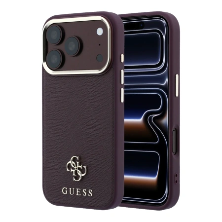 Защитный чехол Guess для iPhone 18 Pro Max/17 Pro Max Saffiano Burgundy (MagSafe)