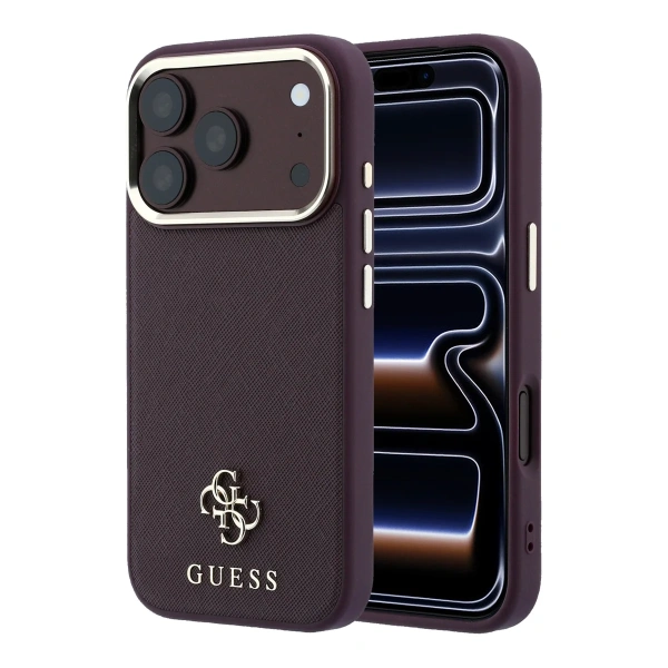 Защитный чехол Guess для iPhone 18 Pro Max/17 Pro Max Saffiano Burgundy (MagSafe)