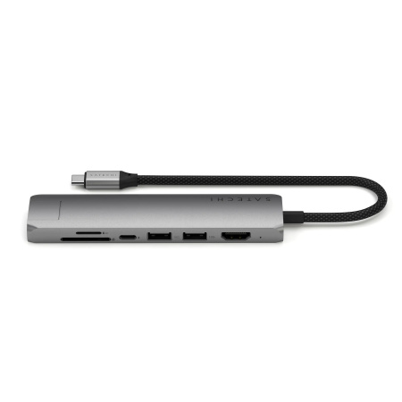 Адаптер Satechi Slim Multiport 7-in-1 1xUSB-C 2xUSB-A3.2 Gen2 HDMI 4K@60Hz Ethernet 1 Gigabit Micro/SD Card Reader Space Gray