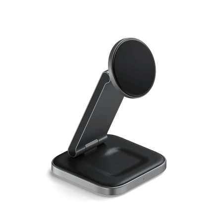 Беспроводное зарядное устройство - подставка Satechi 3-in-1 Foldable QI2 Wireless Charging Stand Space Gray