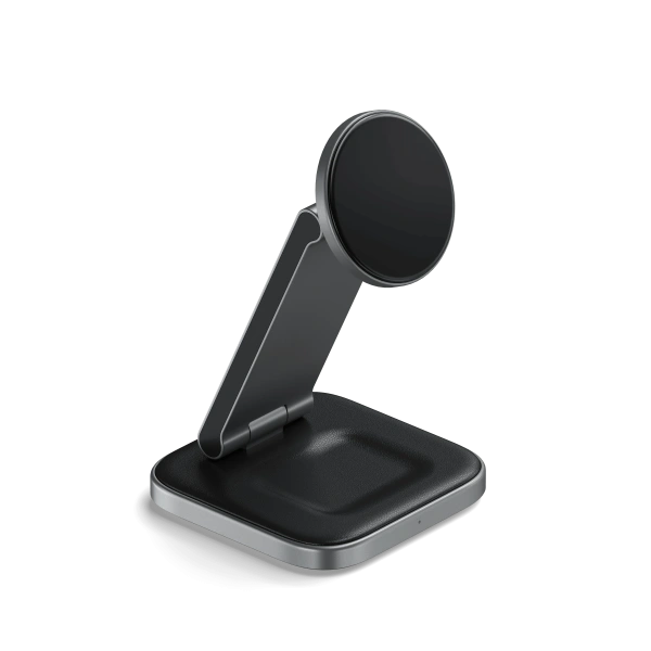 Беспроводное зарядное устройство - подставка Satechi 3-in-1 Foldable QI2 Wireless Charging Stand Space Gray