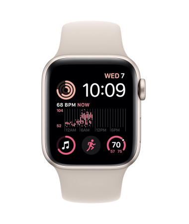 Часы Apple Watch SE (2022) 44mm Starlight Aluminum Case with Starlight Sport Band (GPS) (размер M/L)