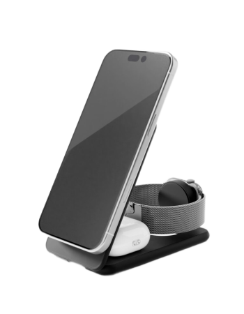 Беспроводное зарядное устройство VLP Alum Power Pro 3in1 Black Titanium