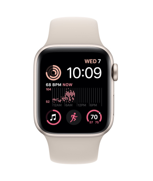 Часы Apple Watch SE (2022) 44mm Starlight Aluminum Case with Starlight Sport Band (GPS) (размер M/L)