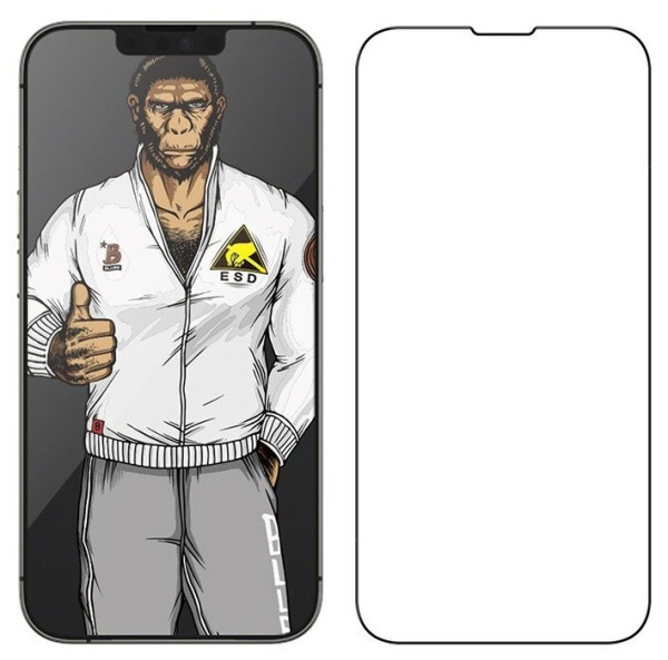 Защитное стекло Blueo 2.5D Silk Full Cover Narrow Anti-Static 0.33mm для iPhone 13 / 13 Pro / 14 / 16e Black
