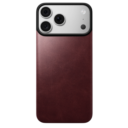 Кожаная задняя панель Nomad Magnetic Leather Back MagSafe (Horween) для iPhone 18 Pro Max/17 Pro Max Burgundy