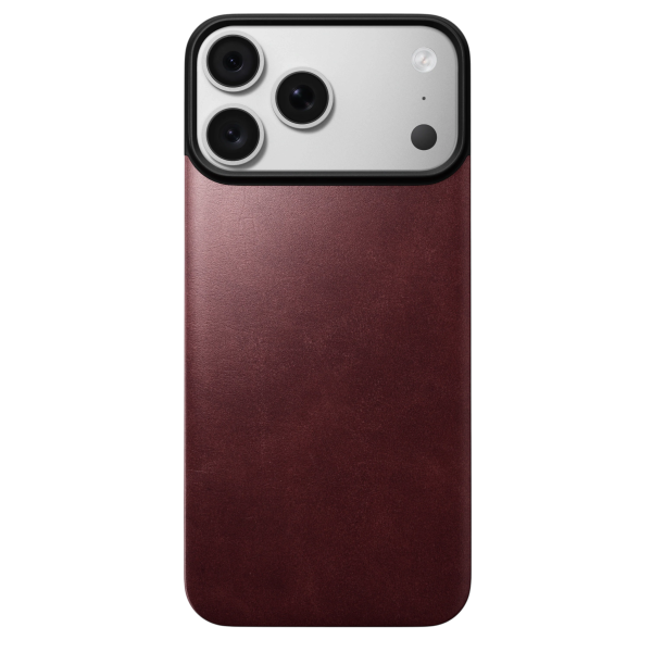 Кожаная задняя панель Nomad Magnetic Leather Back MagSafe (Horween) для iPhone 18 Pro Max/17 Pro Max Burgundy