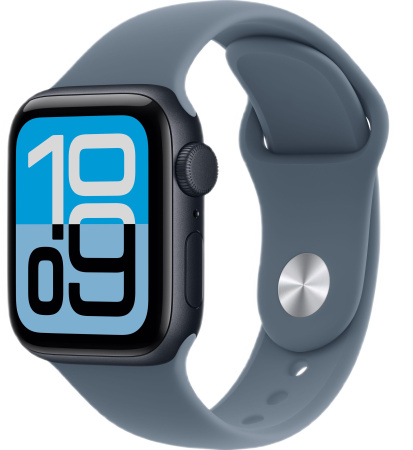 Часы Apple Watch SE 3 (2025) 44mm Midnight Aluminum Case with Anchor Blue Sport Band (GPS) (размер S/M)
