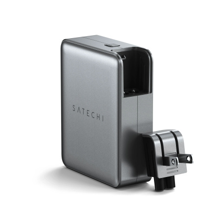 Сетевое зарядное устройство Satechi 145W USB-C 4-Port GaN Travel Charger, 4xUSB Type-C (PD) Space Gray