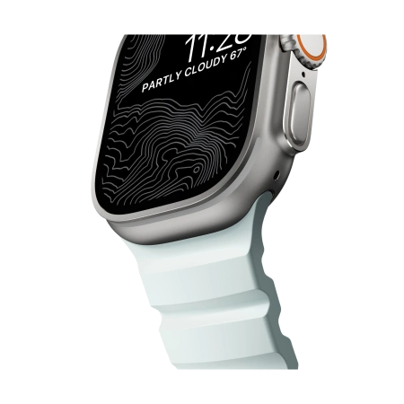 Ремешок Nomad Rocky Point Band для Apple Watch 49/45/44/42mm Icy Blue Glow/ Natural Hardware