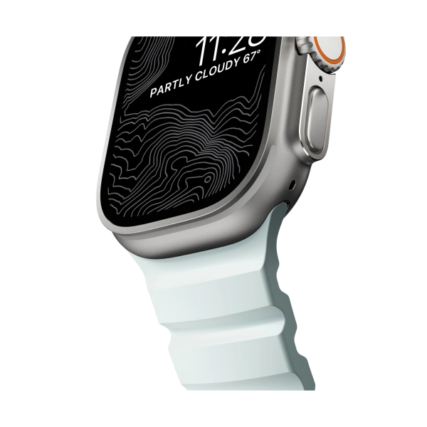 Ремешок Nomad Rocky Point Band для Apple Watch 49/45/44/42mm Icy Blue Glow/ Natural Hardware