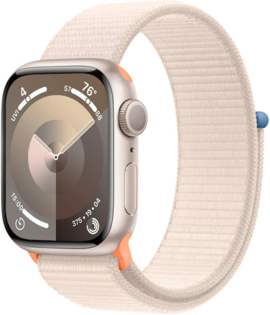 Часы Apple Watch Series 9 45mm Starlight Aluminum Case with Starlight Loop Band (GPS)