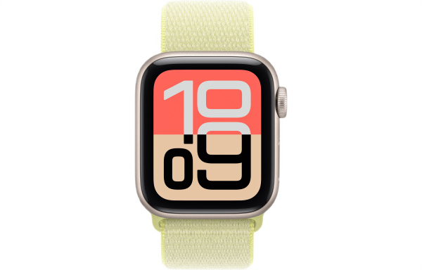 Часы Apple Watch SE 3 (2025) 44mm Starlight Aluminum Case with Neon Yellow Sport Loop (GPS)