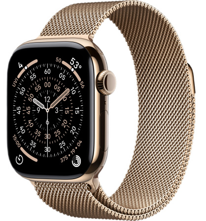 Часы Apple Watch Series 11 46mm Gold Titanium Case with Gold Milanese Loop (GPS + LTE)