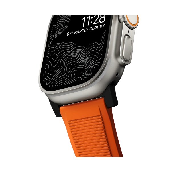 Ремешок Nomad Rugged Strap для Apple Watch 49/45/44/42mm Orange / Black Hardware