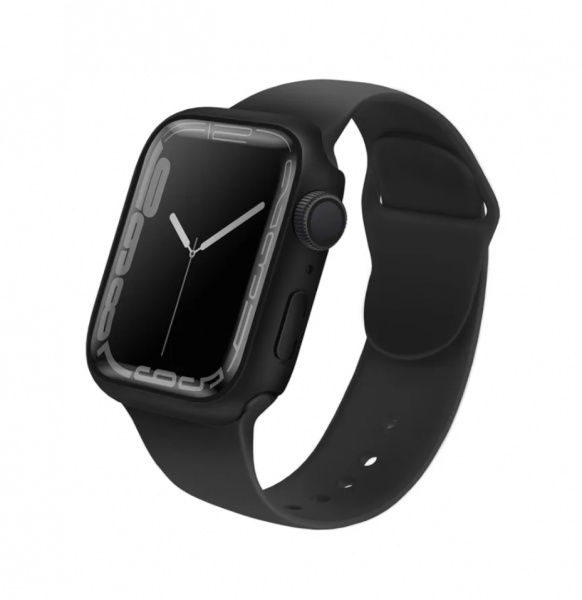 Чехол со стеклом Uniq Legion +9H Curved glass для Apple Watch 7 45 мм Black