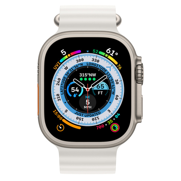 Часы Apple Watch Ultra 49mm Titanium Case with White Ocean Band (GPS + Cellular)