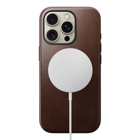 Чехол Nomad Modern Leather case для iPhone 16 Pro Brown