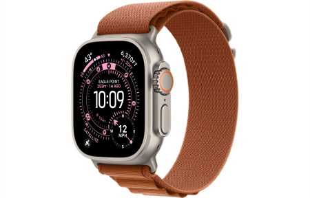Apple Watch Ultra 3 (2025) 49mm Natural Titanium Case with Terra Cotta Alpine Loop - Medium (GPS + Cellular)