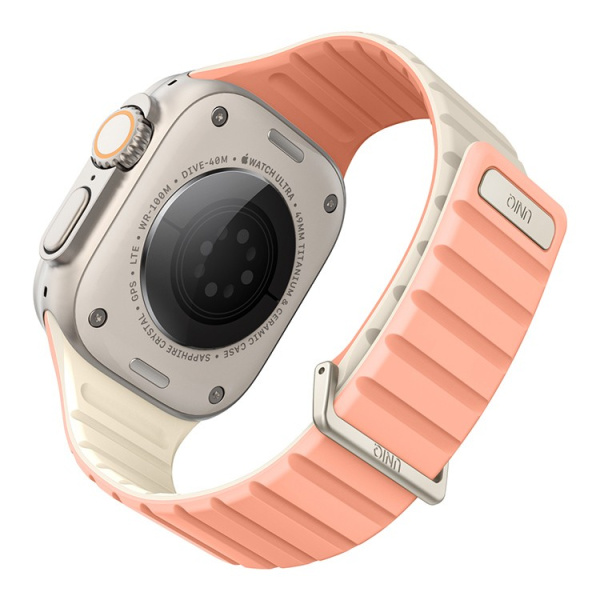 Ремешок Uniq для Apple Watch 42-49 mm Revix EVO Reversible Magnetic Crepe Pink / Ivory