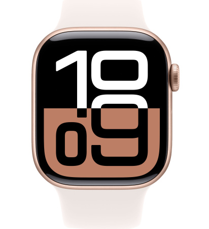 Apple Watch Series 10 42mm Rose Gold Aluminum Case with Light Blush Sport Band (GPS) (размер M/L)