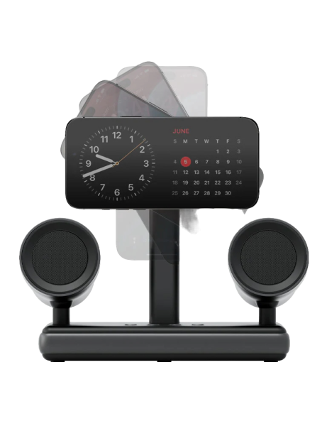 Беспроводная зарядная станция Energea MagAudio Stand 2in1 QI2 Wireless MagSafe Charger + Stereo Speaker Gun