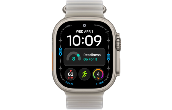 Часы Apple Watch Ultra 4 (2026) 49mm Natural Titanium Case with Translucent Gray Ocean Band (GPS + Cellular)