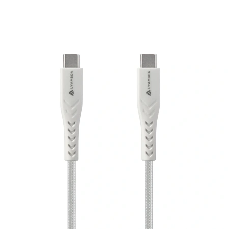 Кабель Lyambda USB-C to USB-C 1m White