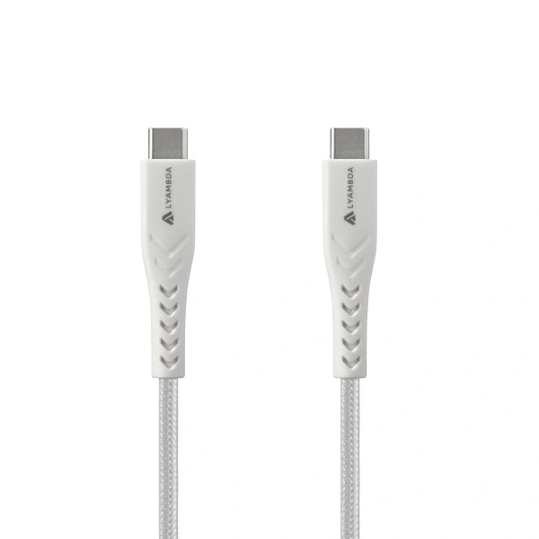 Кабель Lyambda USB-C to USB-C 0.5m White