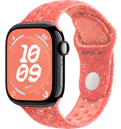 Часы Apple Watch Series 10 42mm Jet Black Aluminum Case with Magic Ember Nike Sport Band (GPS) (размер S/M)