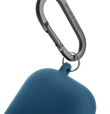 Чехол Uniq NEXO Liquid Silicone с карабином и держателем для Airpods 4 Pacific Blue Чехол Uniq NEXO Liquid Silicone с карабином и держателем для Airpods 4 Pacific Blue