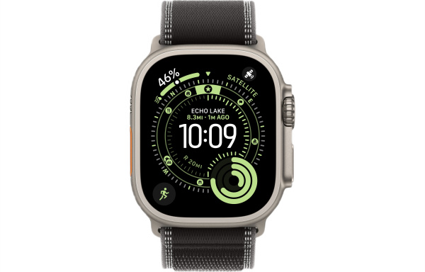 Apple Watch Ultra 3 (2025) 49mm Natural Titanium Case with Black/Charcoal Trail Loop (GPS + Cellular) (M/L)