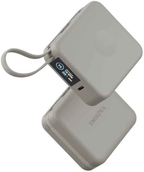 Внешний аккумулятор Energea Magpac Mini Plus Wireless Power Bank 10000mAh With Build in USB-C Cable & Display Sand