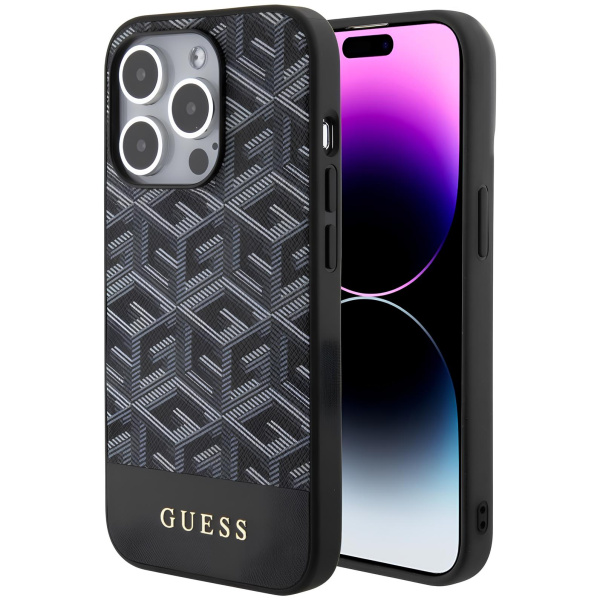 Чехол Guess для iPhone 15 Pro MagSafe G CUBE Hard Black