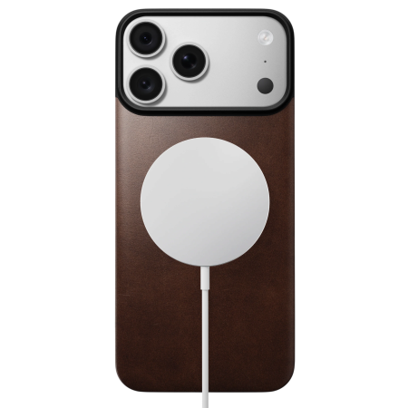 Защитный чехол Nomad Magnetic Leather Back MagSafe (Horween) для iPhone 18 Pro/17 Pro Rustic Brown