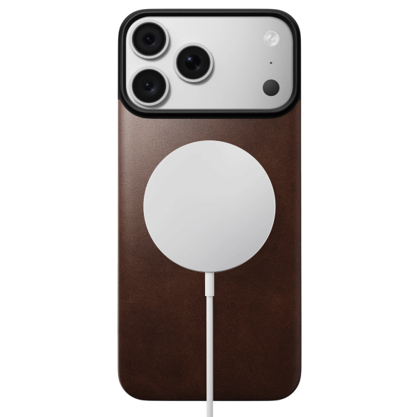 Защитный чехол Nomad Magnetic Leather Back MagSafe (Horween) для iPhone 18 Pro Max/17 Pro Max Rustic Brown