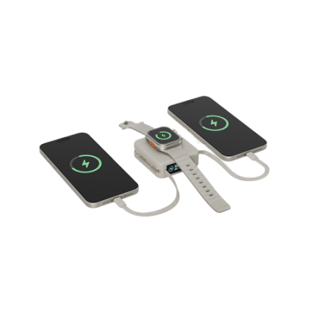 Внешний аккумулятор Energea Magpac Mini Plus Wireless Power Bank 10000mAh With Build in USB-C Cable & Display Sand