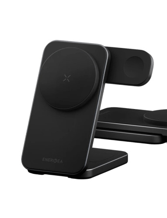 Беспроводное зарядное устройство EnergEA MagTrio 2 3in1 magnetic wireless foldable charger Qi2 25W Gunmetal