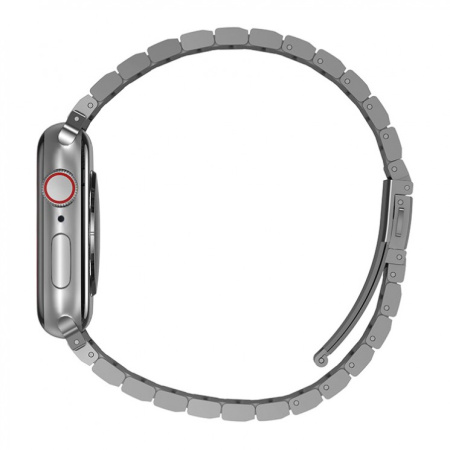 Ремешок для Apple Watch 42-45mm Uniq Strova Strap Link Steel Silver