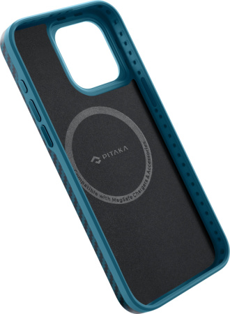 Чехол Pitaka MagEZ Case Pro 4 для iPhone 15 Pro Max Twill Black/Blue