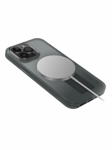 Защитный чехол Uniq Heldro Mount MagSafe с ремешком для iPhone 15 Pro Smoke